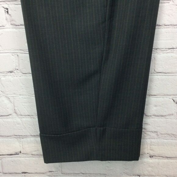 Avenue Modern Fit Crop Pant Women's Sz 14 Light Academia Gray Pin Striped Cuffed - Picture 5 of 9